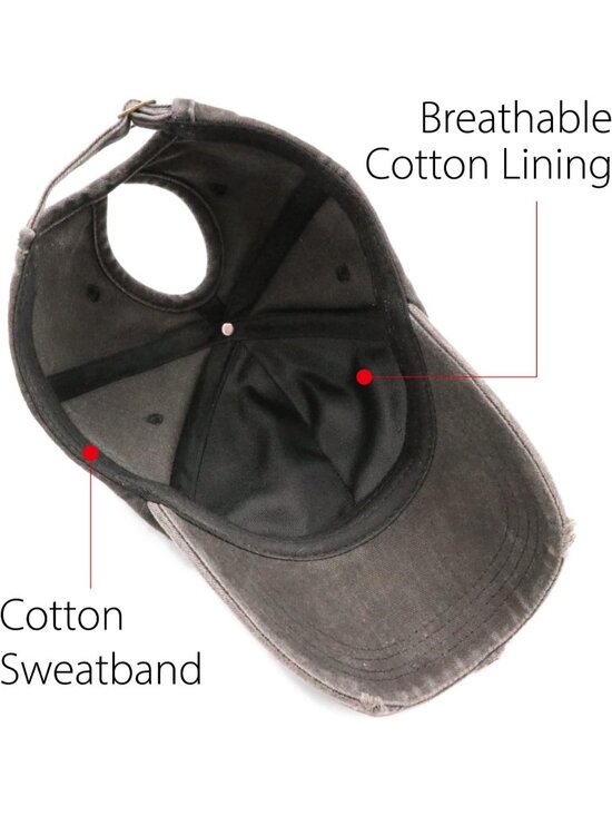 〽️Women Wine Black High Ponytail Baseball Cap Trucker Bad Hair Day Adjustable main image 4
